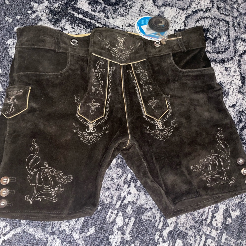 NWT Schöneberger Men's Bavarian Lederhosen Brown 44